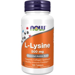 NOW L-Lysine 500 мг, 100 таб