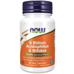 NOW 8 Billion Acidophilus & Bifdus, 60 капс