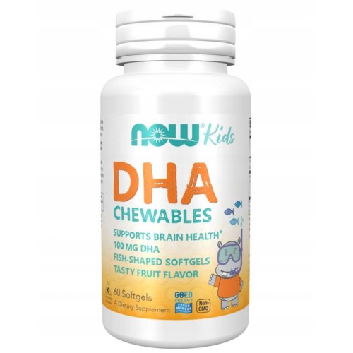 NOW Kids Chewable DHA, 60 капс