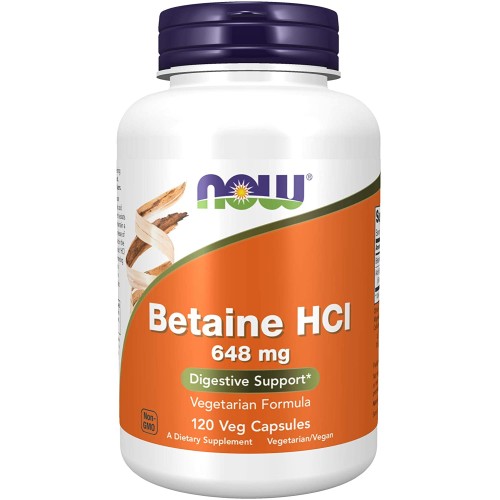 NOW Betaine HCL 648 мг, 120 капс