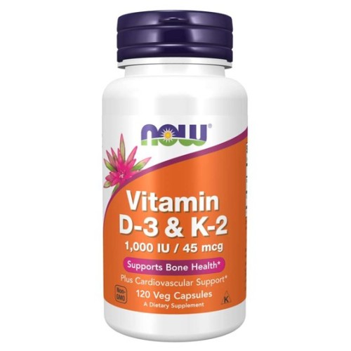 NOW Vitamin D-3 & K-2, 120 капс