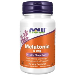 NOW Melatonin 5 мг, 60 капс